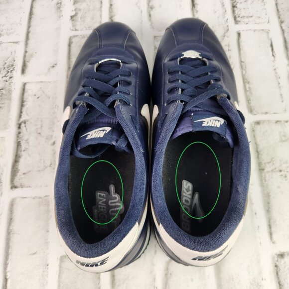 Nike Cortez Men's Sz 11.5 Midnight Navy Leather Athletic Sneaker Shoe 316419-40 - Picture 6 of 10